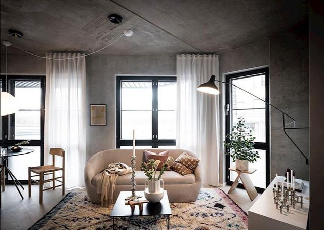 38平不规则小户型,墙面天花用混凝土,你会喜欢这样设计的家吗?