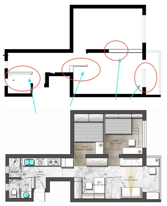 老公硬给卫生间设“2个门”，请木工打全屋柜子！入住才知睿智