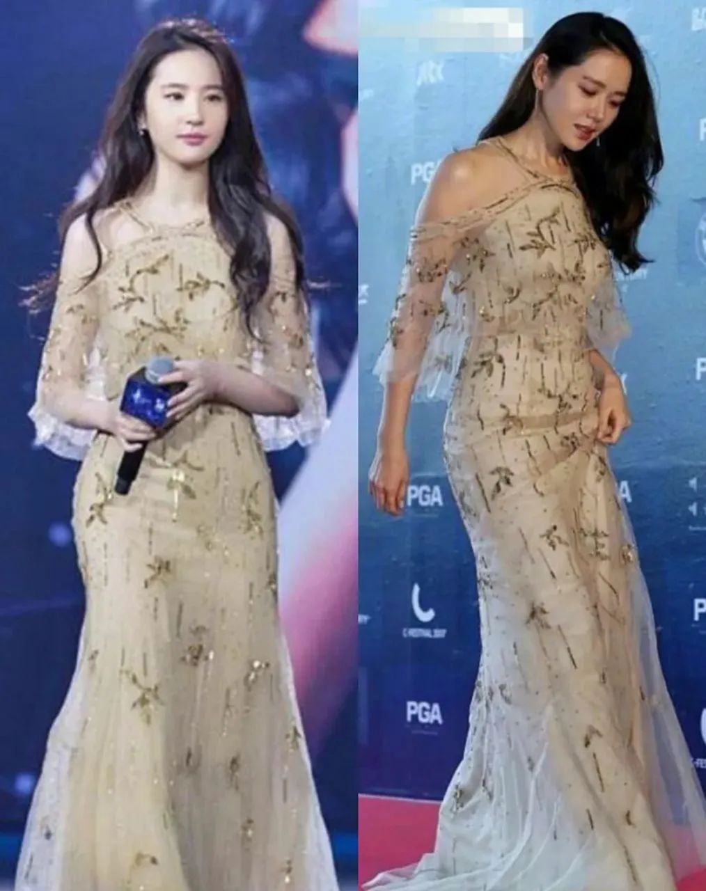 孙艺珍撞衫刘亦菲,差6岁气质大不同,终于明白骨相美和皮相美的差距