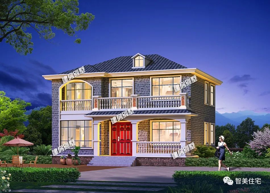 装饰别墅外墙用面砖,价格不贵操作易,许多70后业主们都这么干