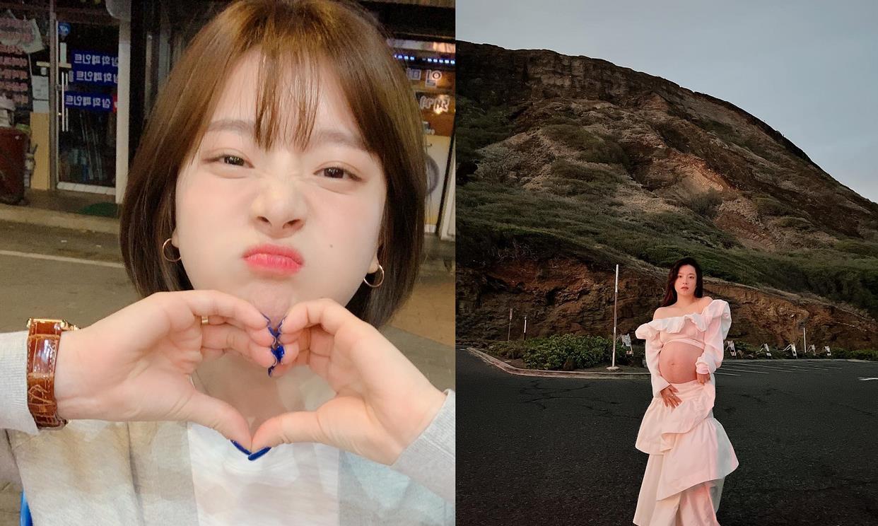 |韩国OST女王李恩英停车场晒孕肚,147.5厘米的超短身秀出完美身材