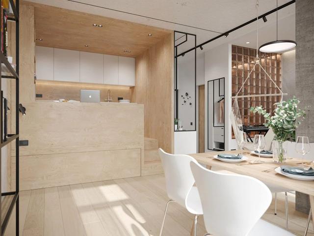 36㎡一人居，客厅「玻璃砖+秋千」，自带高级感滤镜，看着很心动！