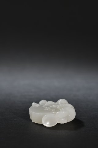 |和田玉 童子击鼓 雕件