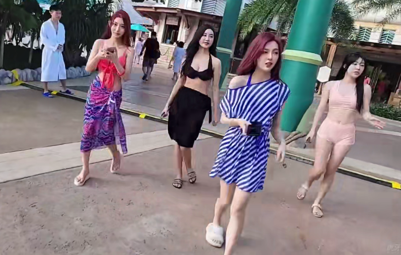 谢娜|童锦程约4个女生游三亚，众美女花样秀身材，童锦程直言上火了