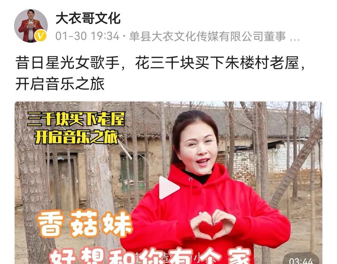 电视剧|“来朱楼村蹭大衣哥流量必须得骂陈亚男”？看看香菇妹，我信了