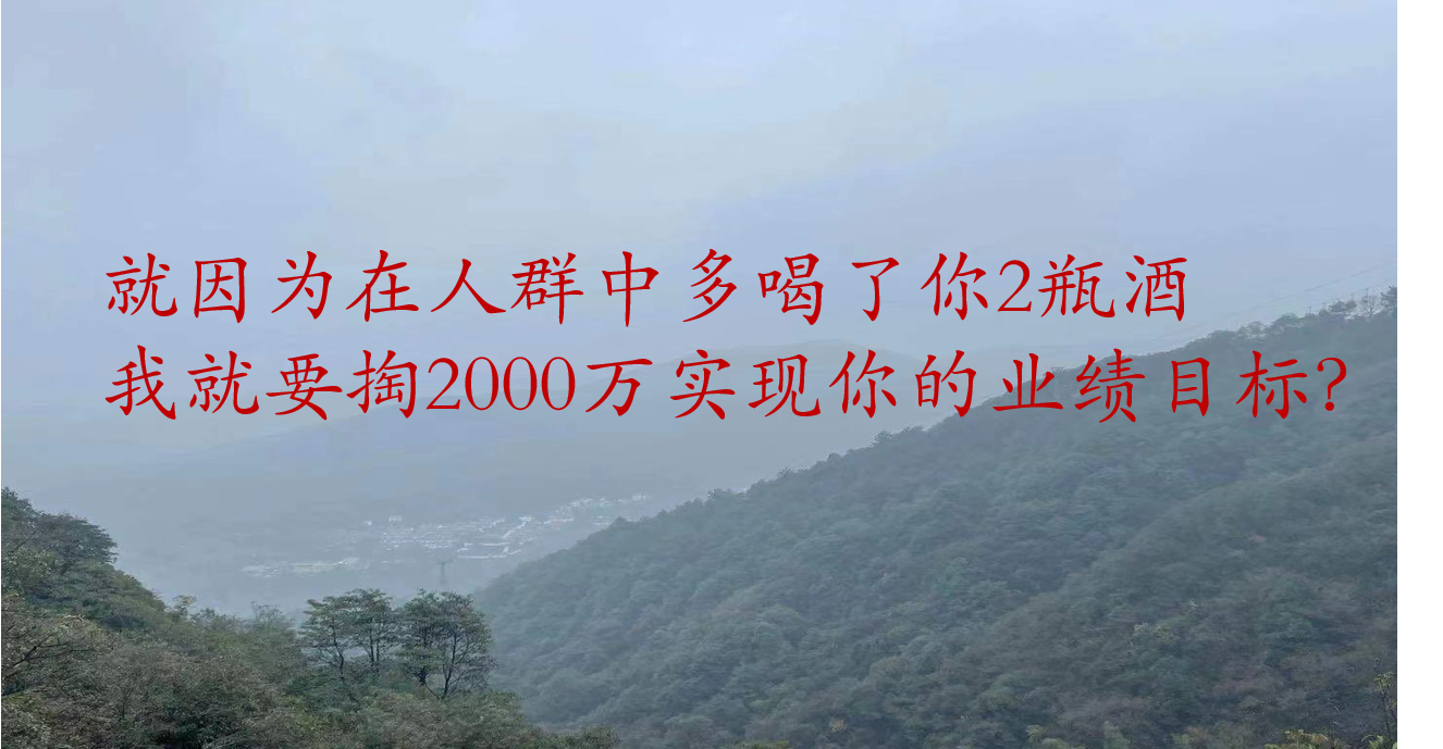 就因为在人群中多喝了你2瓶酒,我就要掏2000万实现你的业绩目标?