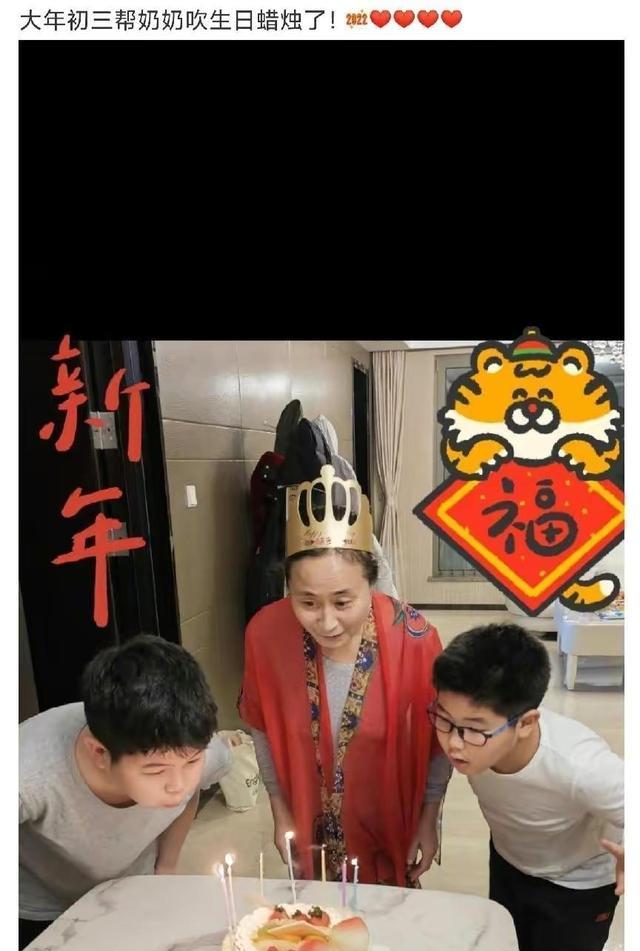 沙溢 小儿子大变样，沙溢为妈妈晒照庆生，胡可愿望实现俩娃瘦身成功