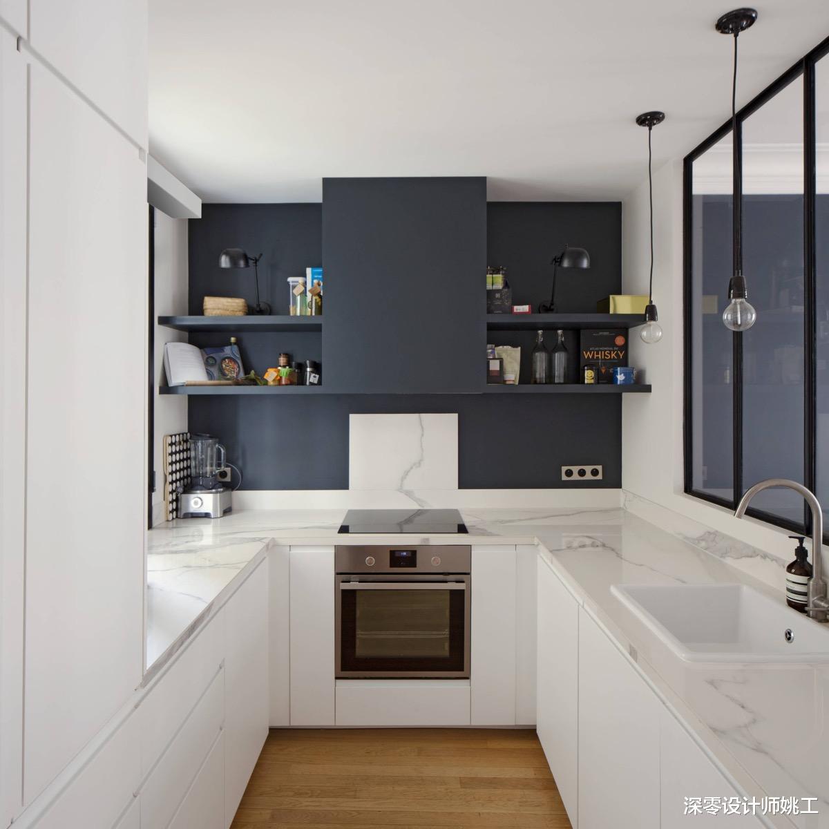 早知道厨房这6处就这么做啦,L型橱柜改成U型,收纳空间翻一倍