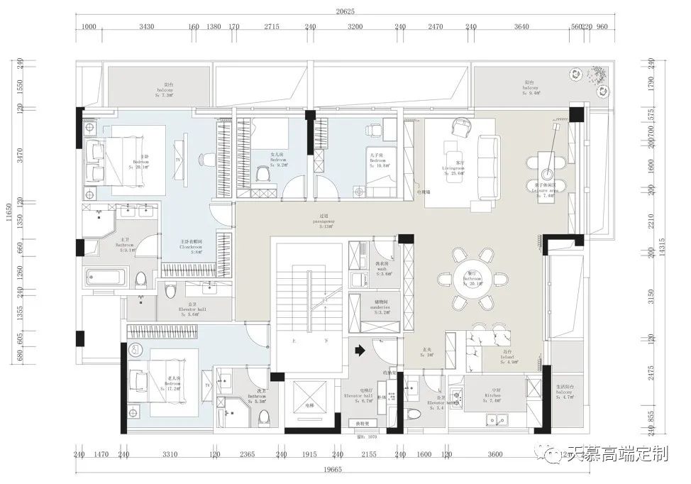 220㎡简约现代风格,一家五口的温馨居所