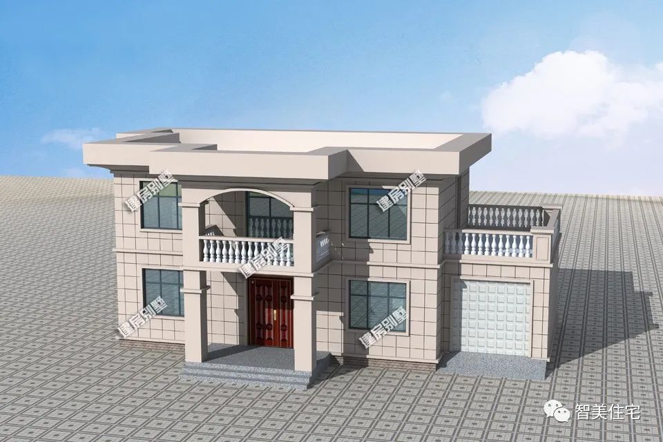 平屋顶别墅，带一个车库设计，还有比这款户型更简单的吗？