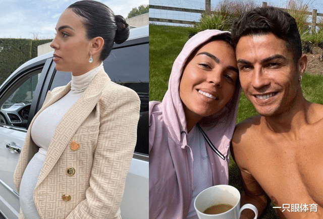 乔治娜|乔治娜挺孕肚遛娃,迷你罗快比她高!罕见素颜,看着比C罗还老