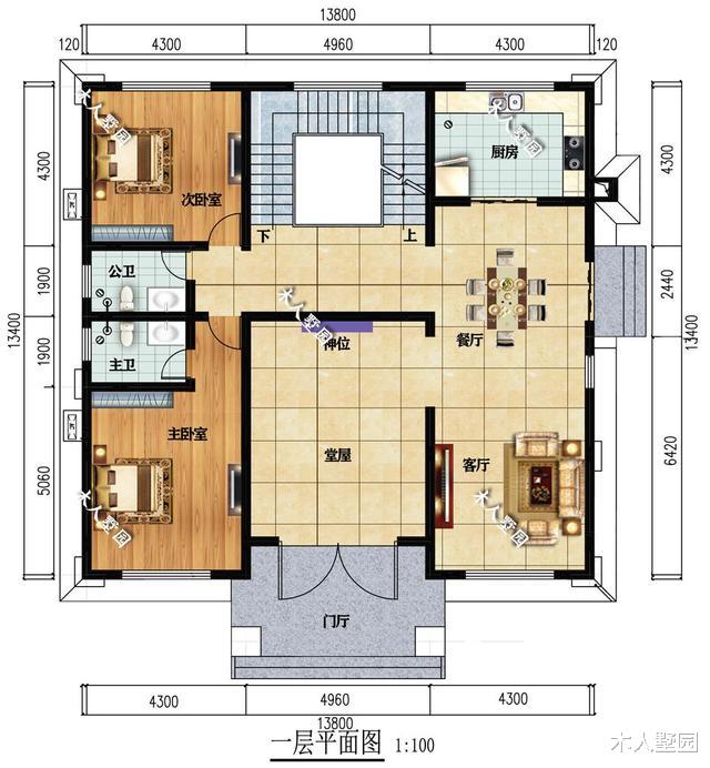 农村三层别墅这样设计才像样,入户即是堂屋,不仅美观还有福气