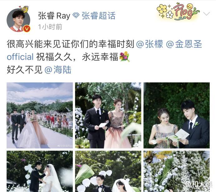 张檬|张檬婚礼大合照曝光，张睿海陆发文祝福，张远汪涵缺席让人唏嘘！