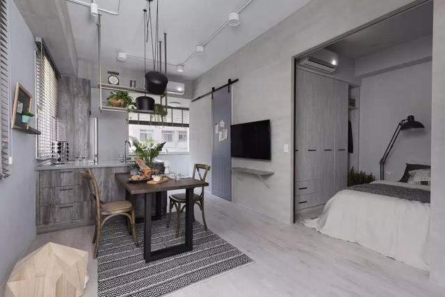 她家40㎡小宅,水泥墙、无吊顶,却高级感十足,太有格调了!