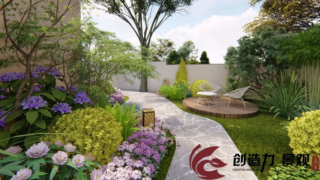 一方院落,听风听雨听落花,一诗一酒一年华——80平自然风格庭院