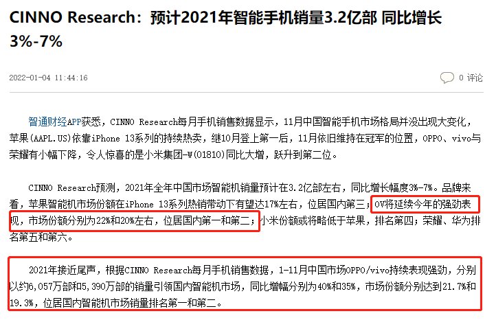OPPO|谁是2021年国内手机市场的最大赢家?
