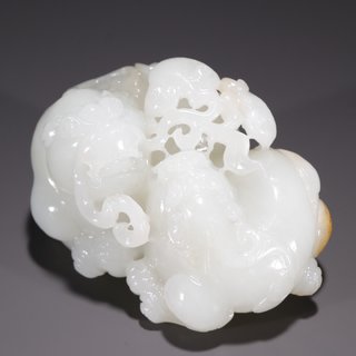 和田玉籽料|旧藏·和田玉籽料双罐摆件