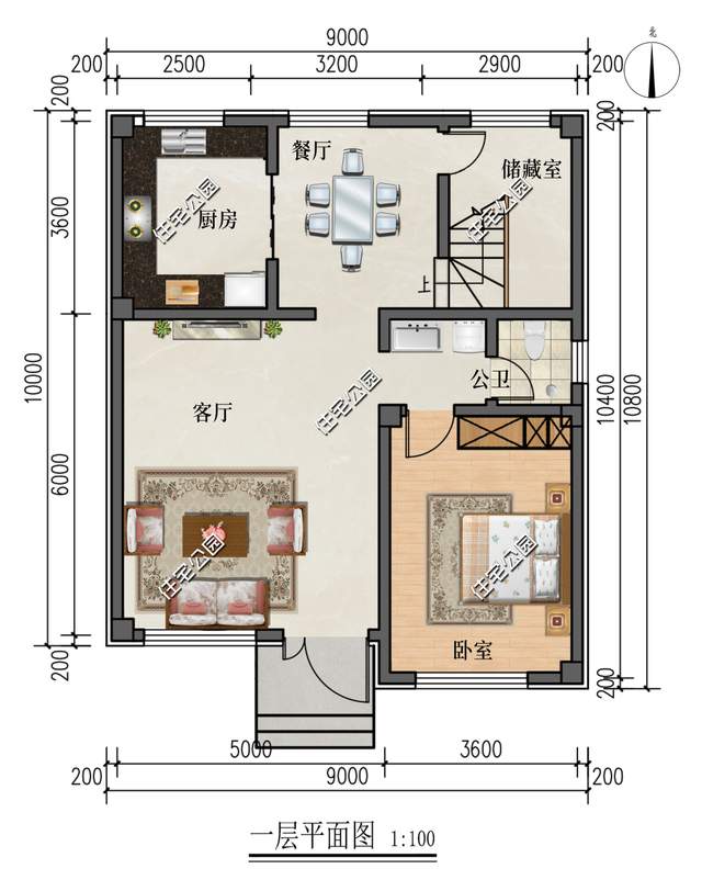 9×10米造价20万的新中式别墅,左侧不开窗右侧小窗设计