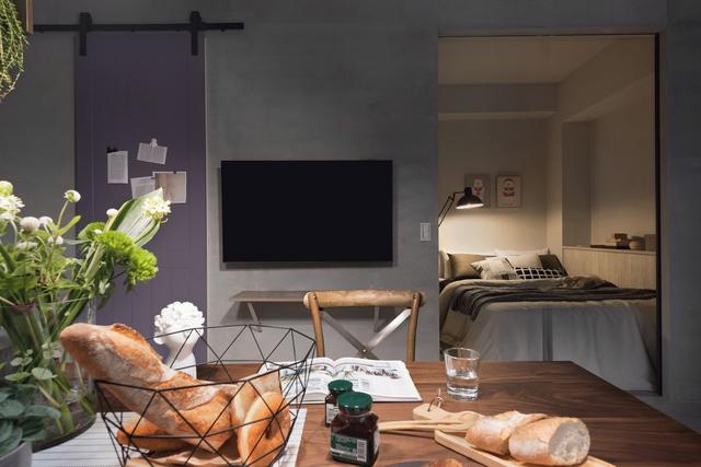 她家40㎡小宅,水泥墙、无吊顶,却高级感十足,太有格调了!