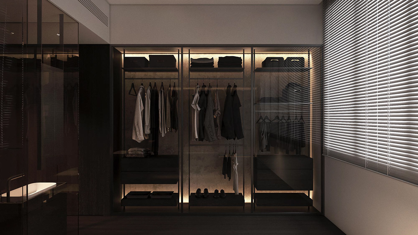 104平米的霸道总裁灰色调,效果轻奢时尚感很浓厚