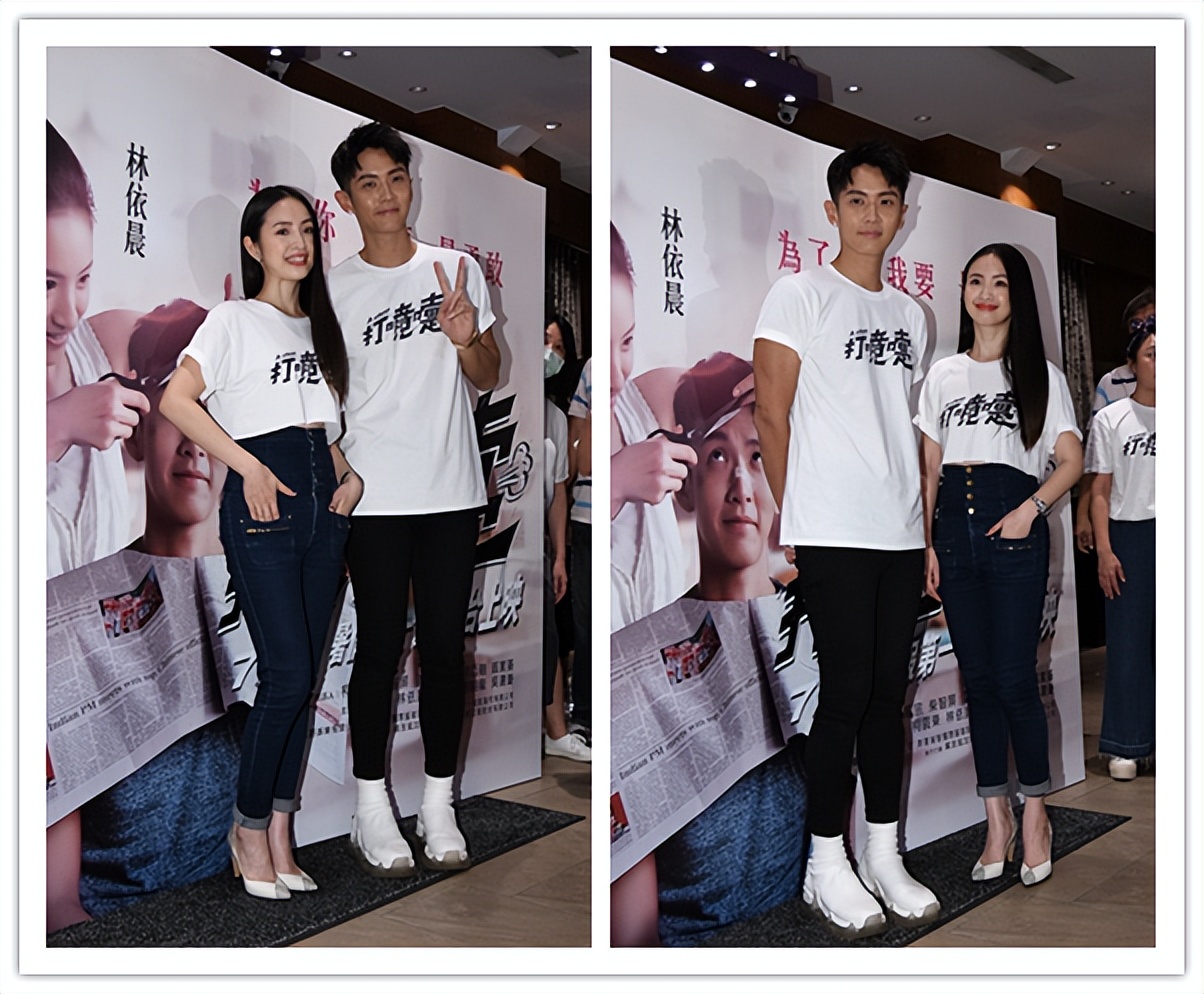 林依晨还是很可爱,穿设计的很简单的黑色短袖,仍然不显老