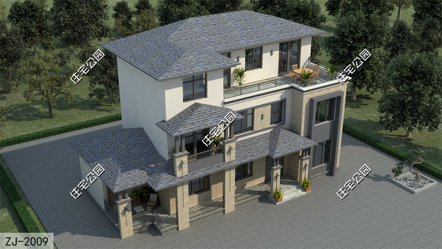 17×8米带柴火厨房的三层欧式别墅，多套卧+大客厅更舒适