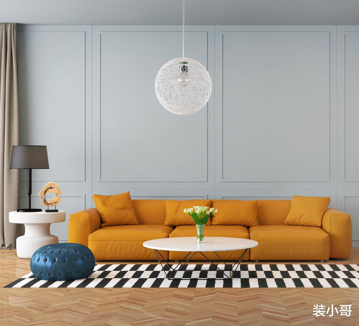 沙发别再靠墙放了,真的很落伍!空出一点位置,时尚又实用