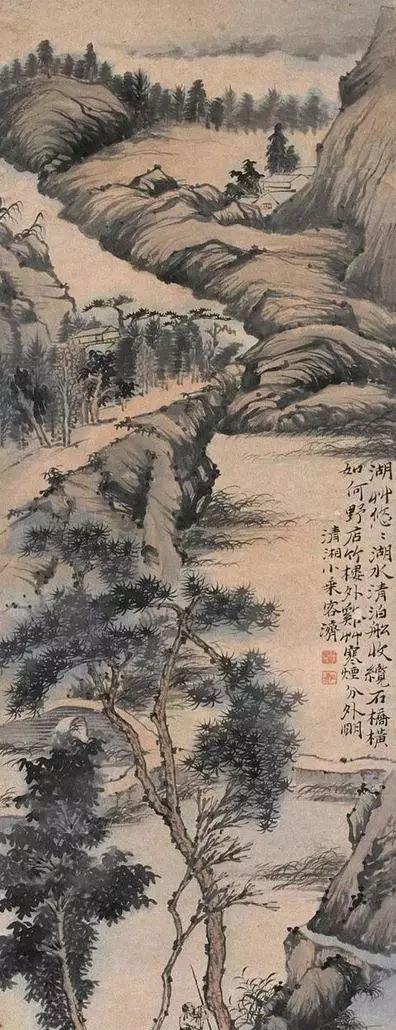 苦瓜和尚石涛高清山水画欣赏：万千墨点，肆意挥洒