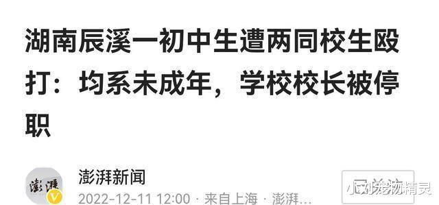 湖南初中生霸凌后续：正副校长被停职，背后的伞岂能置身事外？