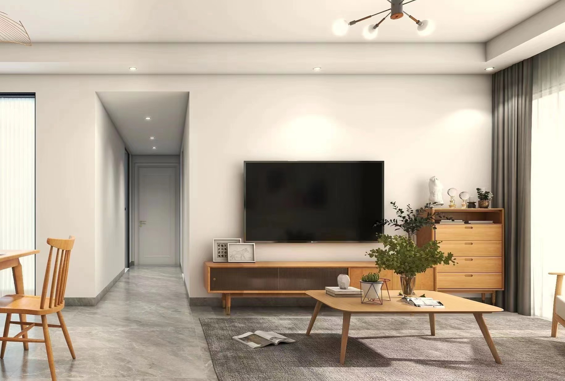 【鲁班装饰】光明璟宸95m2北欧风格 宁静淡然