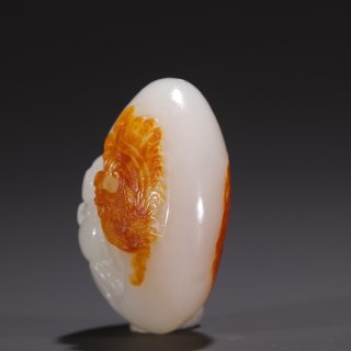 石雕|旧藏·和田玉籽料凤凰弥勒佛原石雕