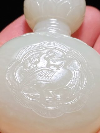 葫芦|辽金 和田玉籽料 白玉 凤鸟纹 葫芦形 玉瓶