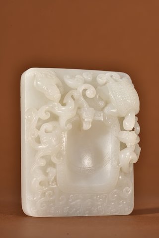 和田玉籽料|和田玉籽料螭龙文房砚台