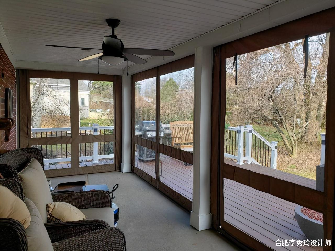 屋里越来越冷，自己动手给入户门廊加一圈挡风帘，大门打开不灌风