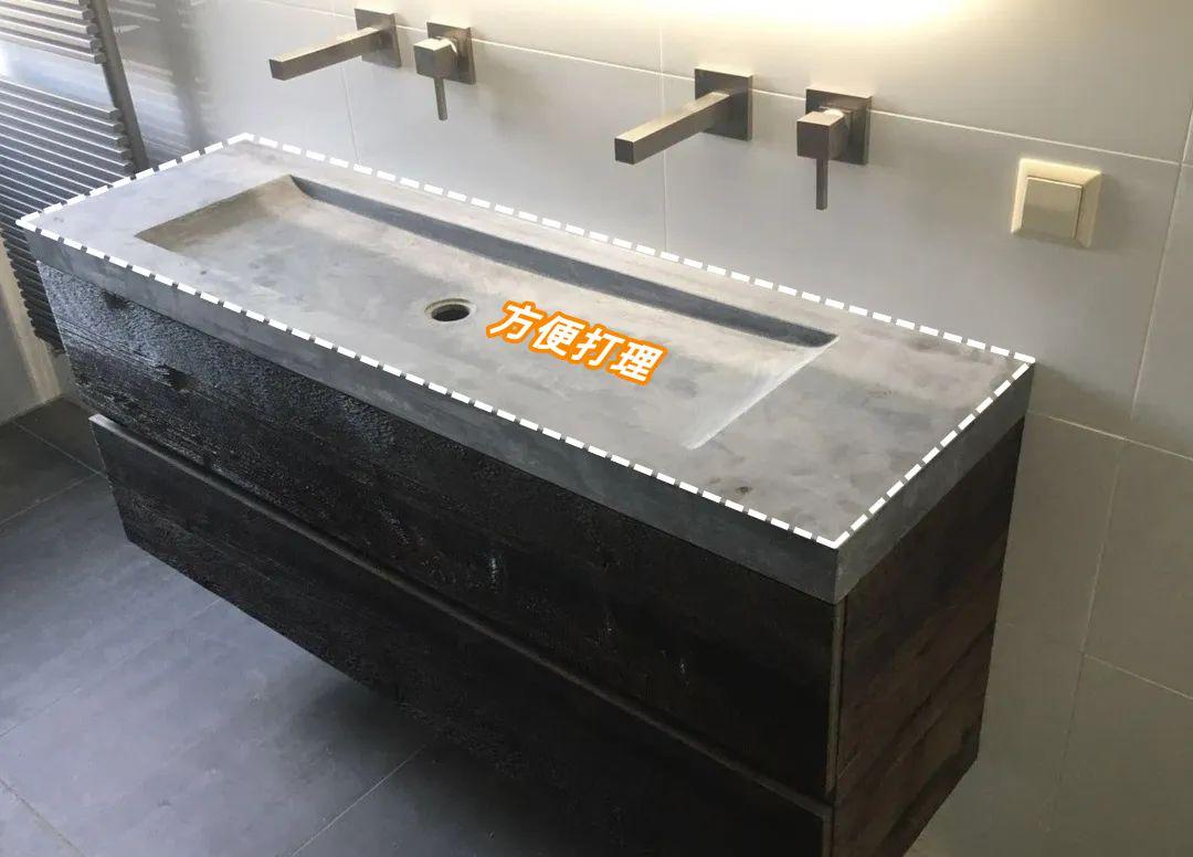 同样是洗漱台,用水泥砌一个更省钱,台盆加长,赢过双台盆设计!