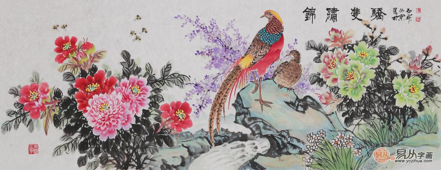 家装壁画 花鸟画清新又靓丽 挂在家中品位十足