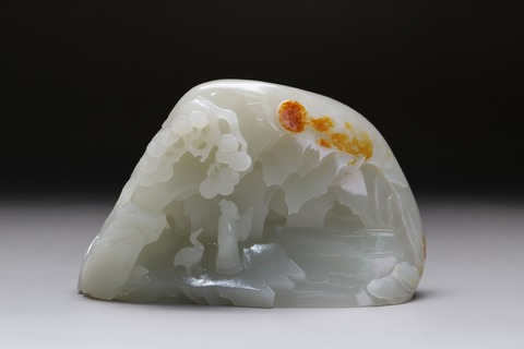 |和田玉籽料“枣红皮 指日高升”山子