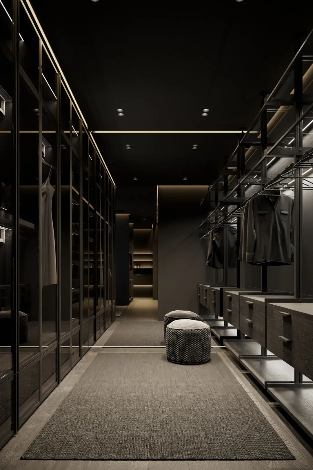 步入式衣帽间,一“墙”两用,精致又有序