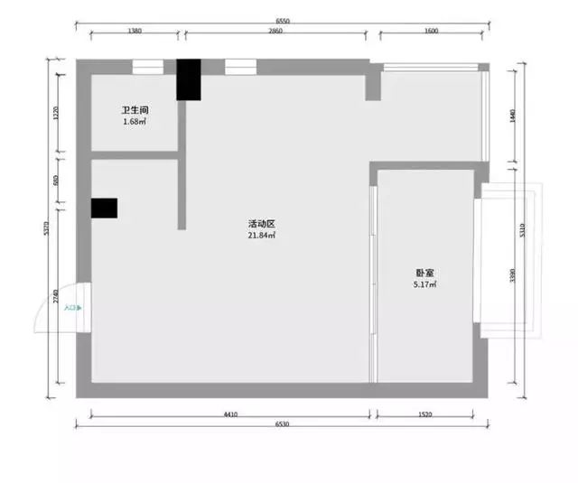 30㎡小户型,定制橱柜+开放式客餐厅+隐藏收纳,卧室仅有5㎡