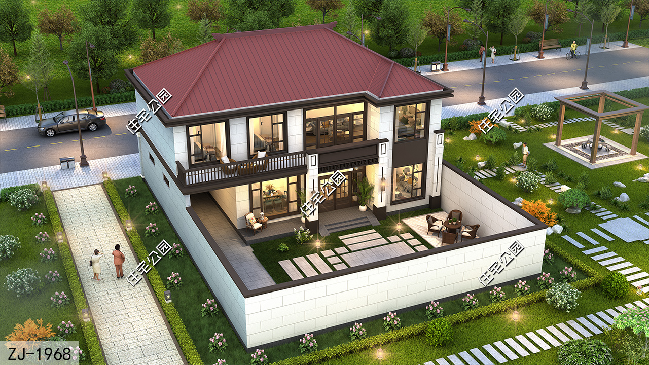 39平客餐区+东西无窗，14×10米北面临街的新中式，土炕温暖舒适