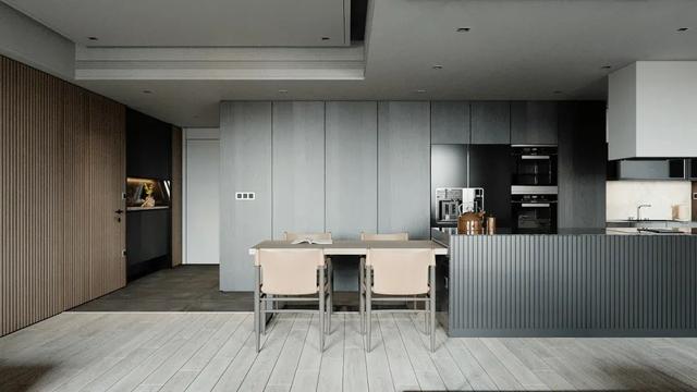 110㎡极简，木质感+水泥灰，营造低调简约的美