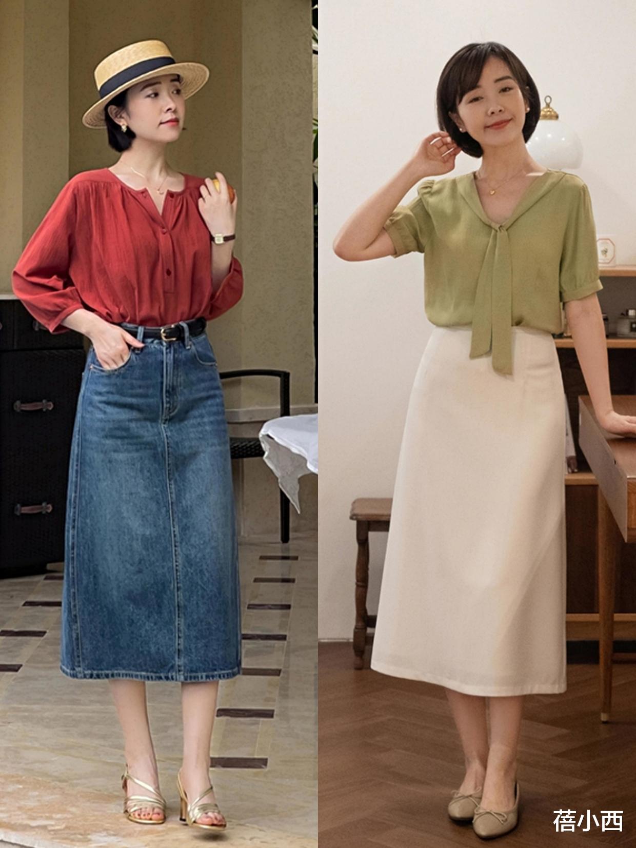 比换季更烦恼的是穿衣搭配，放弃牛仔裤吧，这些半身裙更显气质