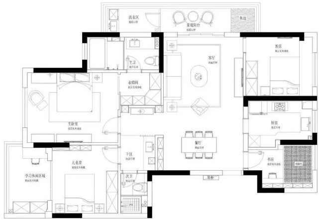 161平混搭四居室,儿童房让孩子享受在这“动物世界”氛围里