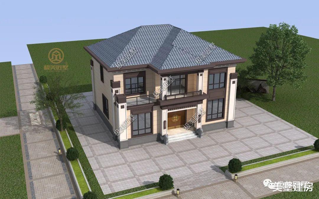 二层别墅如何设计,新中式风格就很不错,稳重实用接地气!