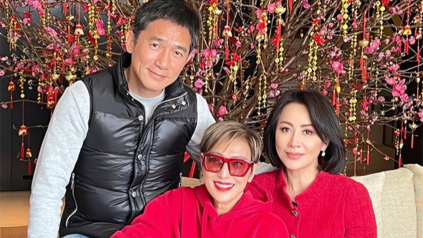 梁朝伟 梁朝伟从日本回国头发花白，在豪宅陪妻子过年，摆2米桃树年味足