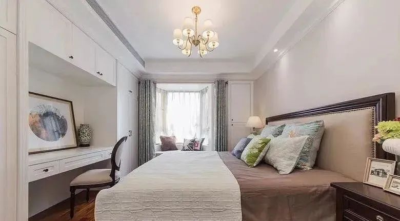 89平美式新房,全屋打满柜子太实用,特别是主卧你都没见过!