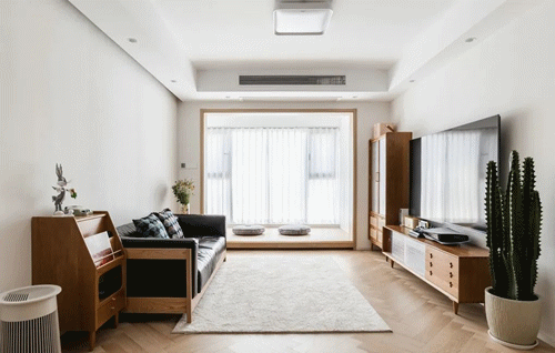 第二次装修,她坚持全屋大白墙、简单吊顶,原木日式风,温暖治愈