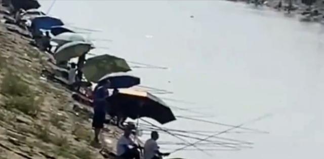河南一河道边每天聚集数百钓鱼人,把警察都惊动了,到底咋回事?