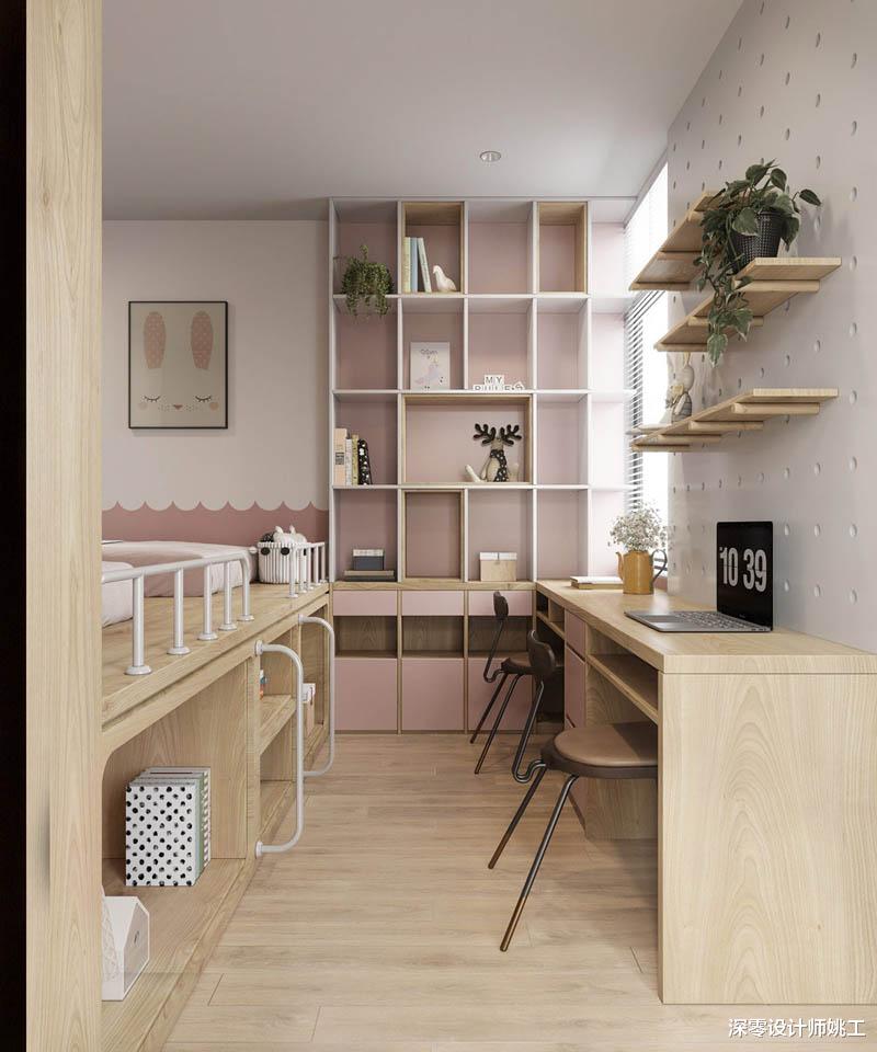 一家三口112㎡两居室，开门见厅日式简约风，地面抬高妥妥多个茶室