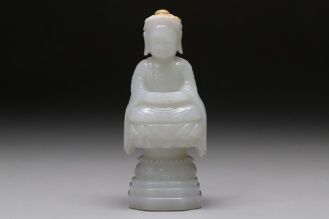 和田玉籽料|舊藏和田玉籽料“释迦牟尼佛”座像